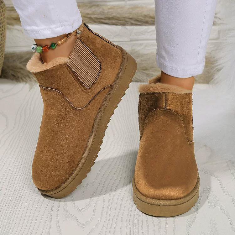 Keep warm ankle boots, city style, elastic side band, plus sizes 36–43