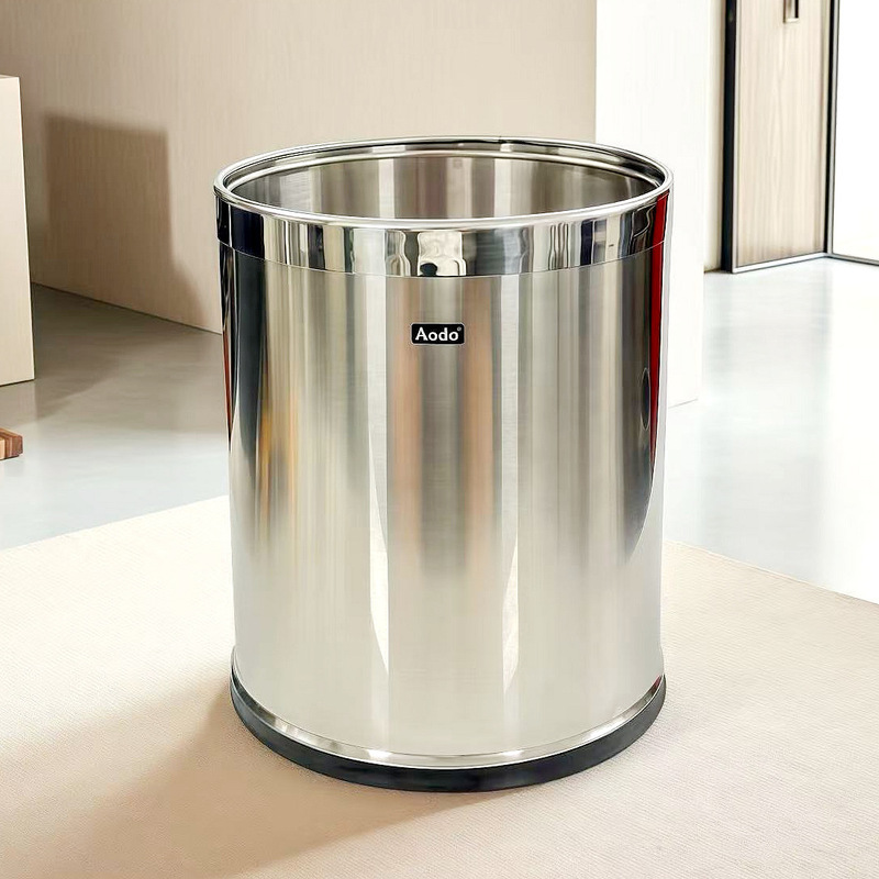 Aodo Stainless Steel Trash Can for Commercial Use, Hotel, Home Kitchen, Bathroom, Office, Flame Retardant, Fireproof, Double-Layer, Ktv Aodo Stainless Steel Trash Can for Commercial Use, Hotel, Home Kitchen, Bathroom, Office, Flame Retardant, Fireproof, Double-Layer, Ktv