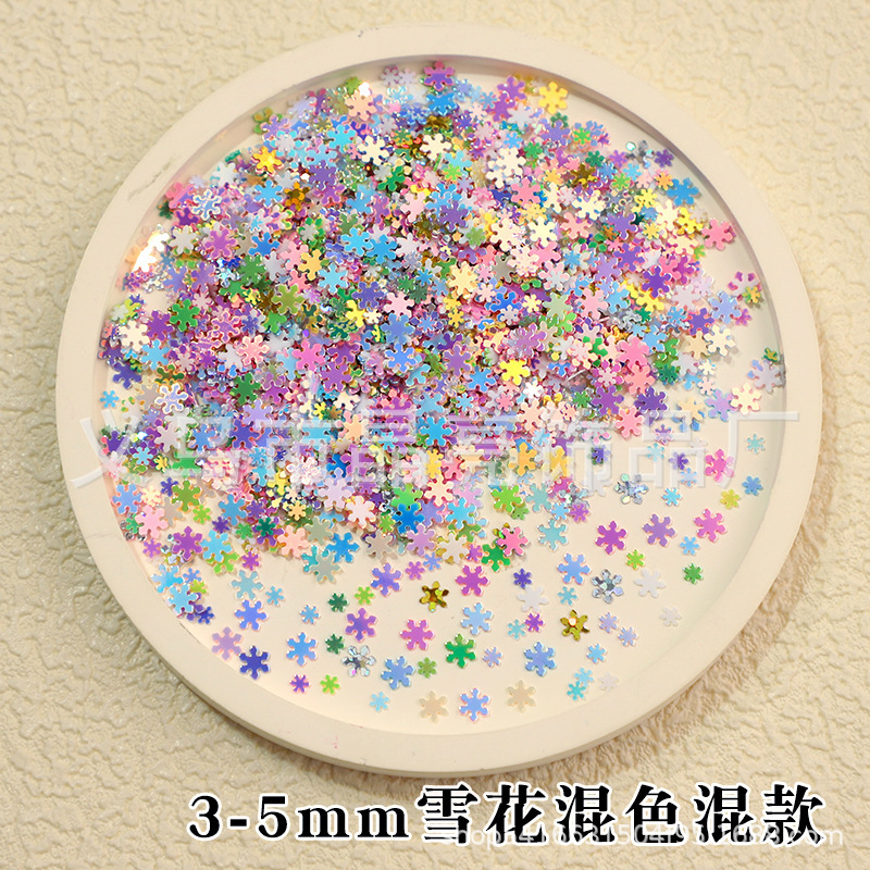 3mmの小さい雪の切れの5mmの雪のスパンコールのクリスマスの装飾の材料の白い雪の流砂の服の包みの補助材料|undefined