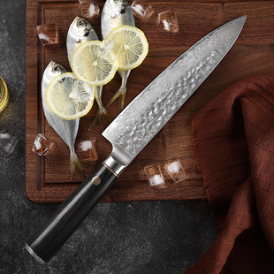 In stock supply Damascus steel chef knife slicing knife kitchen knife tree wooden handle kitchen knife Western style kitchen knives