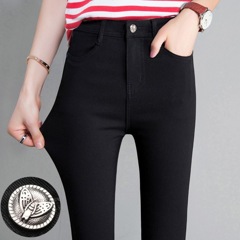 Autumn and winter thick velvet single buckle black lengthened