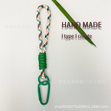 小众设计拼色编织绳登山扣钥匙扣手工制作礼物挂件钥匙扣现货批发