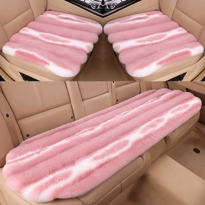 plush vertical stripe pattern three-piece — Wool pad