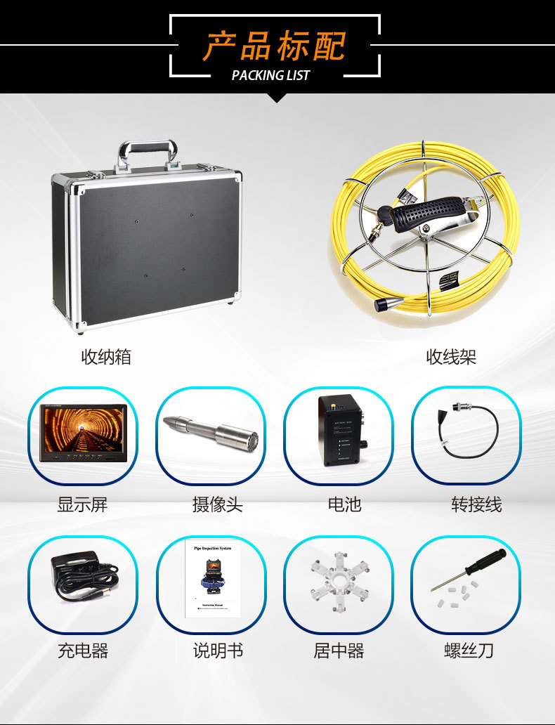 Pipeline Endoscope Industrial Sewer Camera HD Pipe Camera Detector