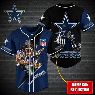 Cross-Border Amazon 3D Printing Sublimation Men's Nfl Football Football T-Shirt Jersey Button Cardigan Baseball t