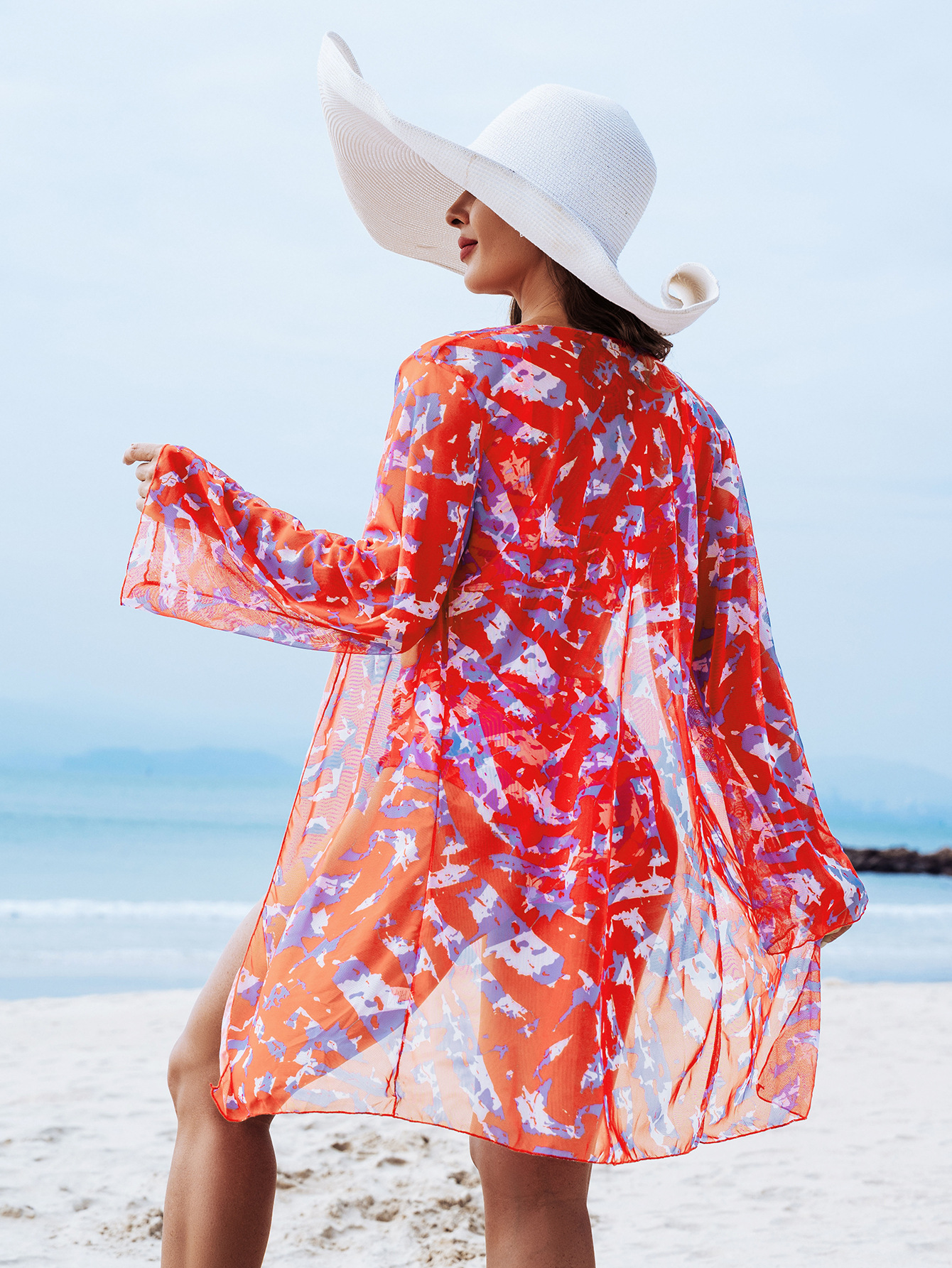 Femmes Élégant Femme Impression Ensemble De 3 Pièces Bikinis Vête De Maillot De Bain display picture 4