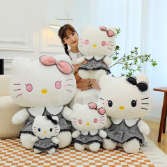 helloKitty貓公仔玩偶暗黑KT毛絨玩具凱蒂貓布娃娃剪刀機禮品女
