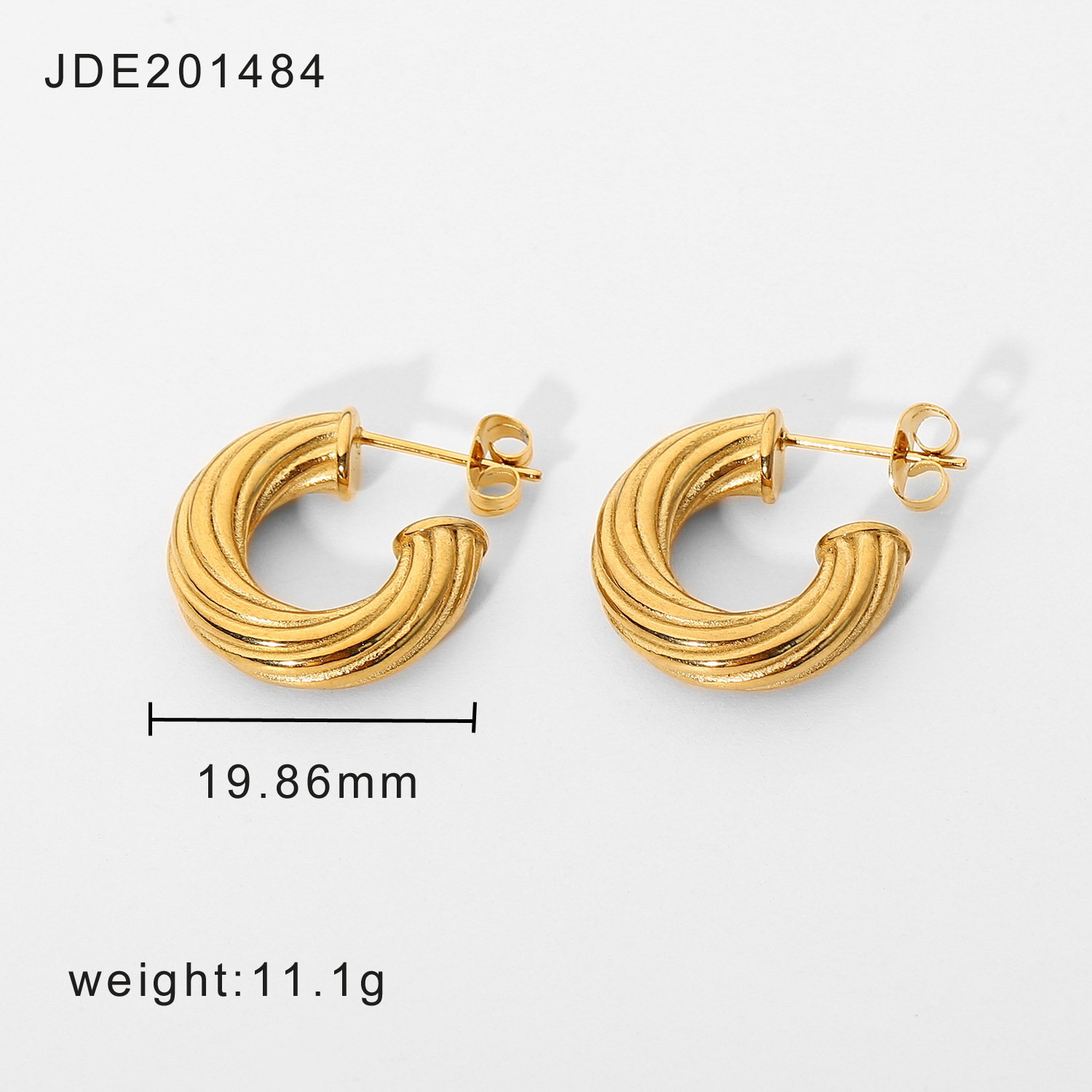 Nihaojewelry Bijoux En Gros Mode Boucles D&#39;oreilles Torsadées En Acier Inoxydable Plaqué Or 18 Carats display picture 8