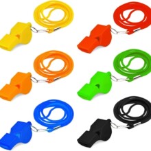 厂家现货高品质ABS环保无核儿童口哨狐狸音高频户外救生哨带挂绳