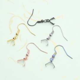 工厂批发不锈钢带瓜子扣 吊坠扣耳钩diy饰品配件珠宝扣通用型耳钩