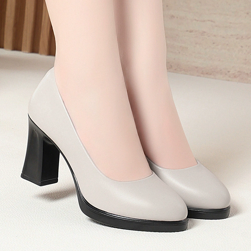 Мягкая кожаная водонепроницаемая платформа рабочая обувь женская кожаная обувь