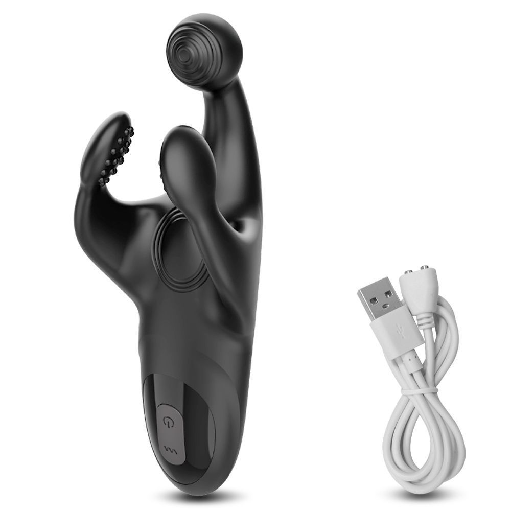 Odin Triple-Head Vibrating Prostate and Testicle Massager, 10-Frequency Silicone Anal Plug — detail image 12