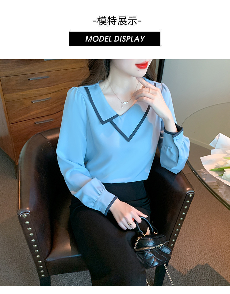 긴팔 여성 셔츠 디자인 센스 2026 봄 가을 새로운 미니멀리즘 출퇴근 Chic 아름다운 작은 셔츠 품격 맨위 상세 이미지 12