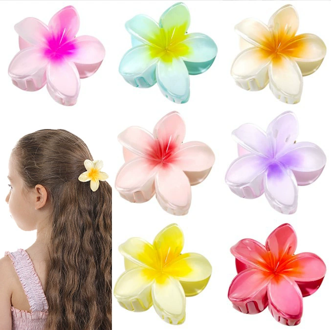 Crab pin, hairgrip, ponytail, shark, hair accessory, set, flowered, wholesale