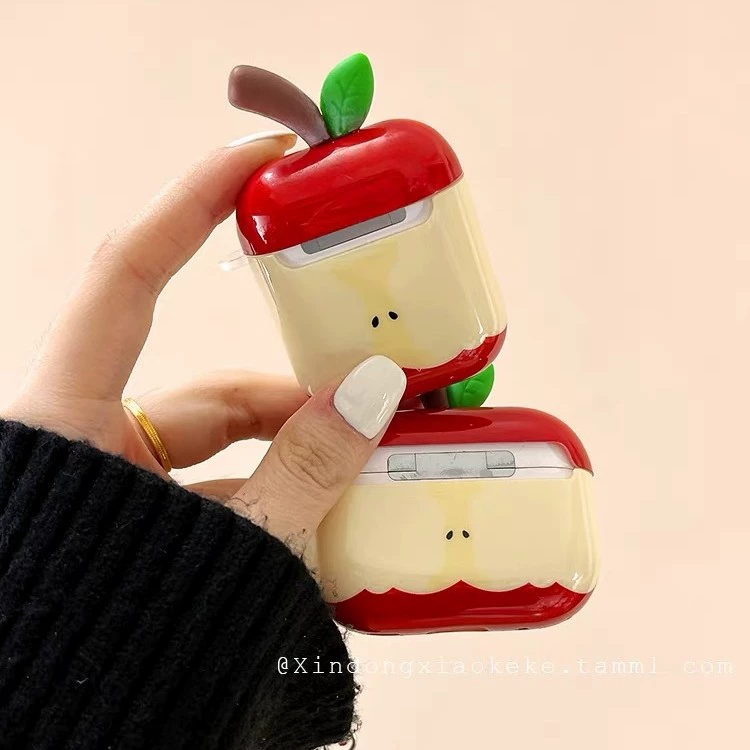 Защитный беспроводной чехол (совместим с Apple) для AirPods 1/2/3/4 и Pro/Pro2/Pro3 — с подвеской-яблочком или кольцом