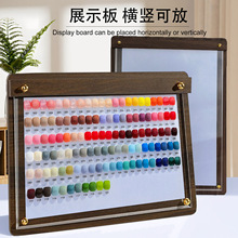 跨境热卖胡桃木美甲色板展示板甲油胶颜色打板色卡展示架立式板