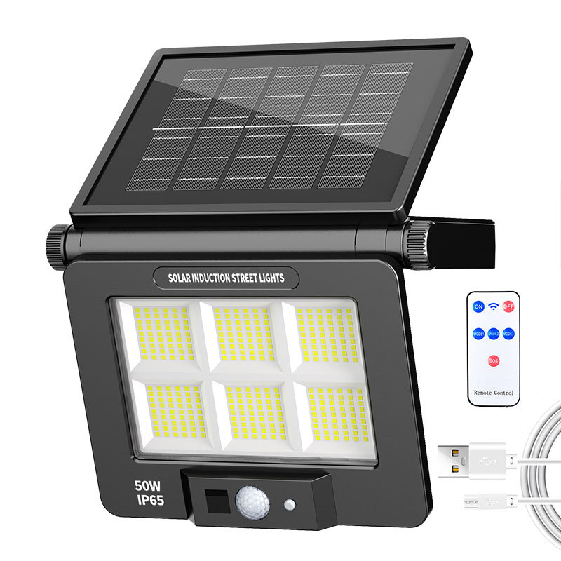 Iluminación solar, lámpara de jardín, luz de inundación, luz de inundación automática, luz de exterior para el hogar, luz de calle de inducción brillante impermeable