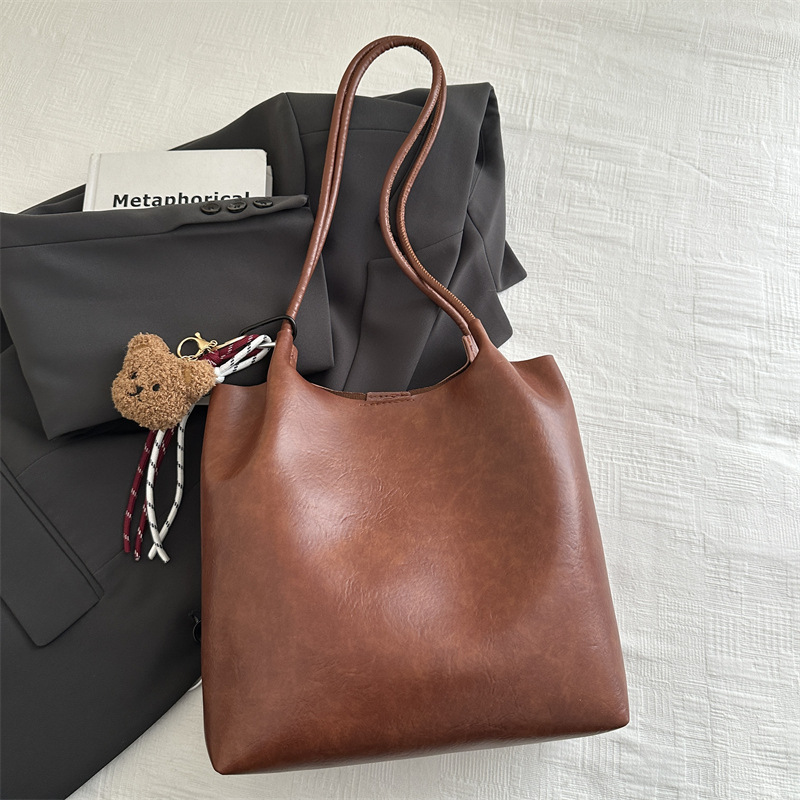 Otoño e invierno viaje bolsa de hombro para mujeres 2024 nueva moda retro de alta capacidad bolsa de tote bolsas de brazo de alta sensación