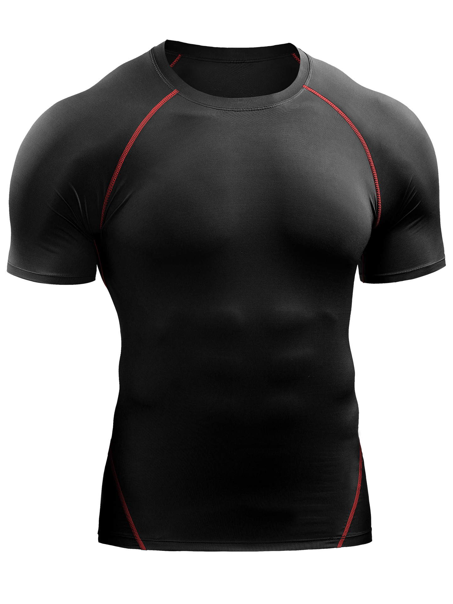 Camiseta deportiva B5022 de manga corta para hombre, de secado rápido, ajustada, transpirable, para correr, baloncesto y entrenamiento.