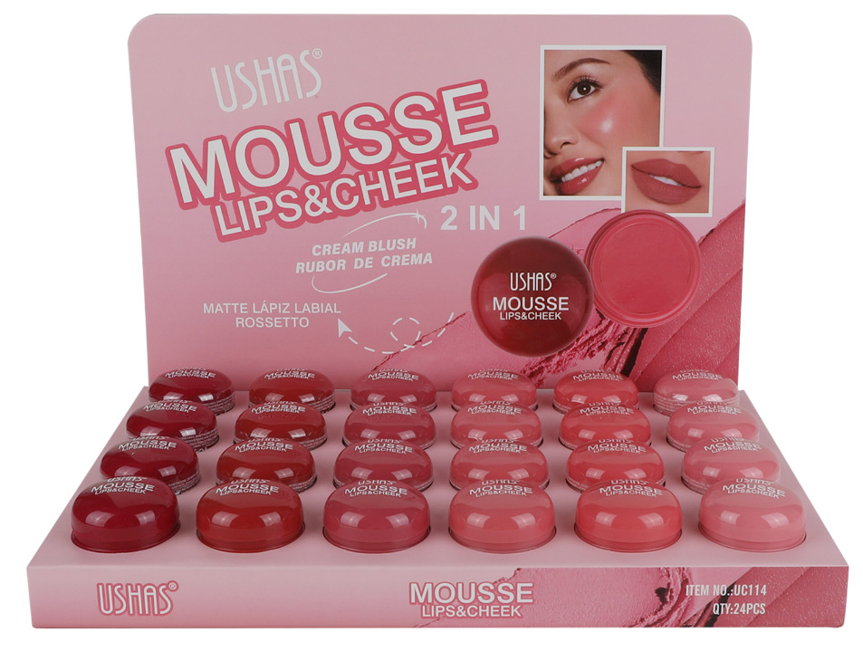 (Caja de presentación) USHAS transfronterizo Amazon venta caliente rubor impermeable y duradero rubor degradado UC114