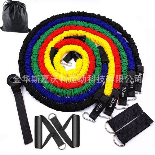 11-Piece Set of Break-Resistant Elastic Resistance Bands Fitness Equipment for Men and Women Multifunctional Comprehensive Strength Training Resistance Bands