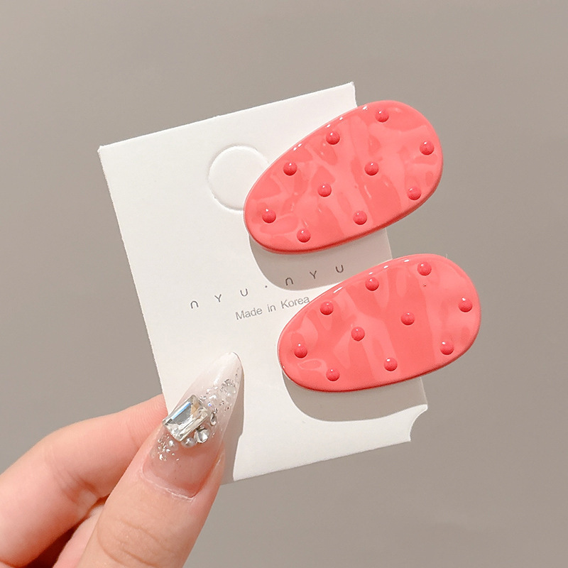 Crema ondulado punto arco clip para el cabello de la mujer adorable lateral cabello roto frisa clip de boca de pato clip para la niña clip para el cabello