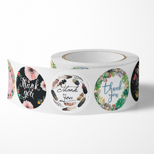 Wedding decoration stickers, takeaway sealing labels, thank you labels, wheel transfer printing, self-adhesive production