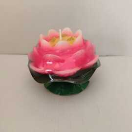 福莲莲花灯蜡烛荷花蜡烛莲花蜡酥油红色莲花灯佛教还愿灯厂家批发