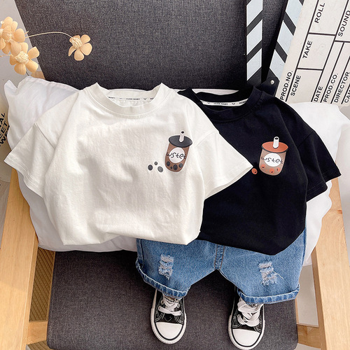 Boys summer suit  new fashionable baby summer short-sleeved clothes children's handsome children's clothing one piece drop shipping