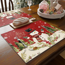 圣诞气氛皮革餐垫桌面隔热防烫垫免洗防水防油桌垫碗盘餐具垫