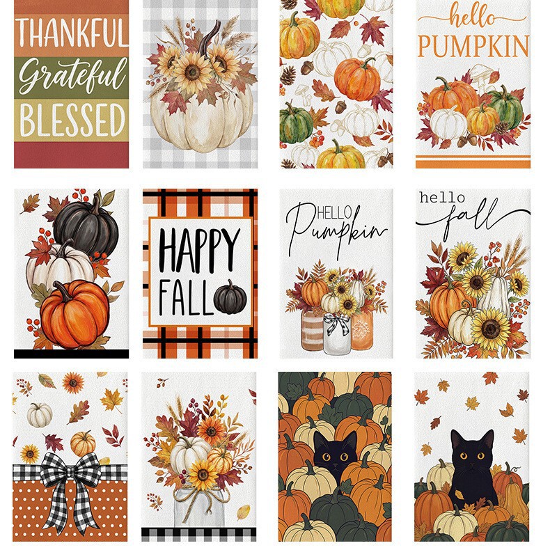 2026 Autumn Thanksgiving Tea Towel Pumpkin Maple Leaf Print Kitchen Towel Microfiber Hand Towel Holiday Decoration 2026 Autumn Thanksgiving Tea Towel Pumpkin Maple Leaf Print Kitchen Towel Microfiber Hand Towel Holiday Decoration