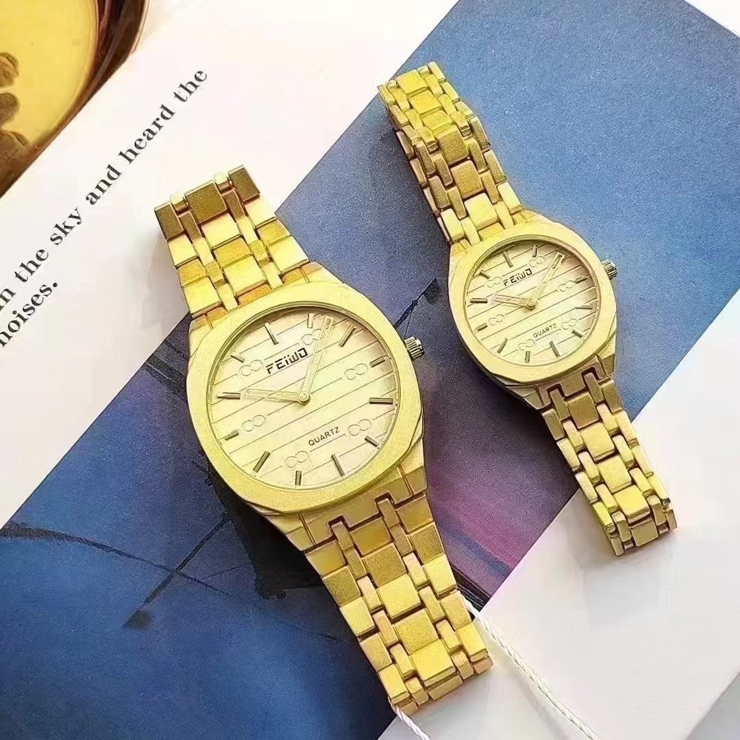 Cross-border Watch New Feiwo Couple Watch Quartz Watch Women Couple Watch Double Calendar Watch in stock Wholesale