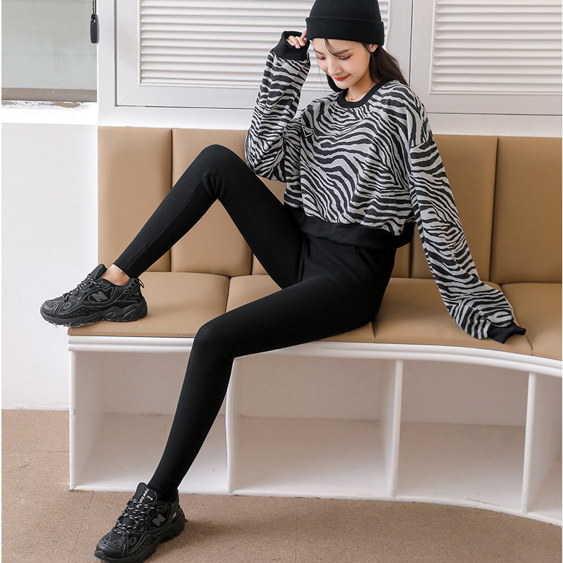 Leggings de bolsillo de lana de cordero para mujer, pantalones de algodón térmico grueso de cintura alta para otoño e invierno, adelgazantes.