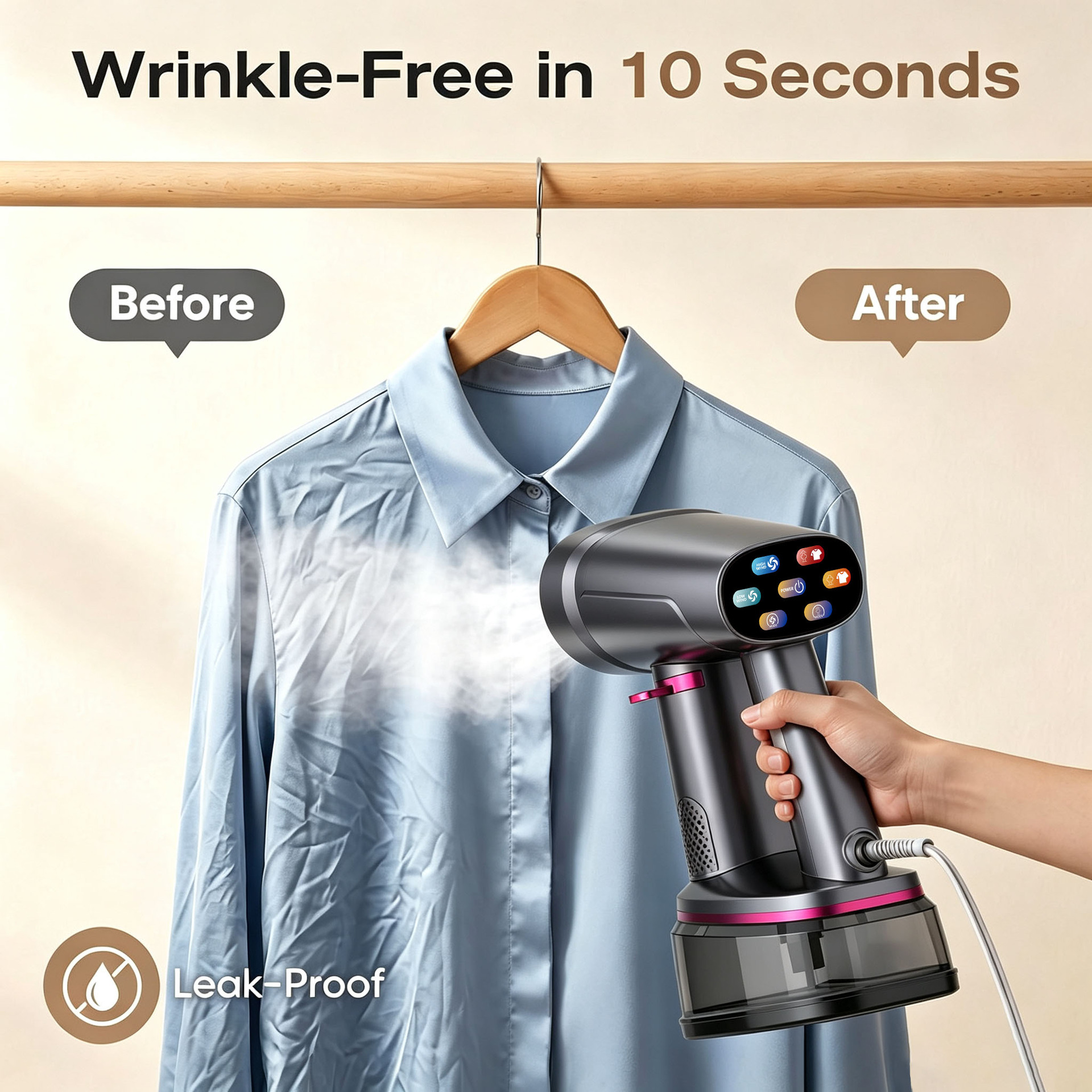 Cross-border adsorption garment steamer, small household steam iron, portable ironing device for clothes, rotating steam iron