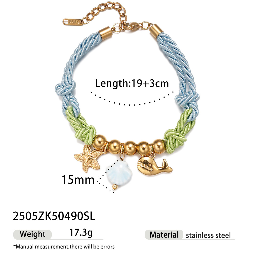Tena Fashion Color Cuerda gruesa Tejida Cuerda de mano colorida Colgante de galvanoplastia de nicho de todo fósforo Moda para mujer Joyas transfronterizas