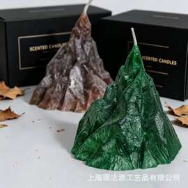 火山香薰蜡烛 冰花蜡烛 北欧风冰山香水味蜡烛家居香氛蜡烛摆件批