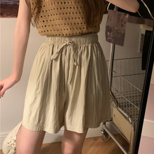 跨境工厂泰国高腰抽绳运动A字裤女热裤薄款休闲短裤韩版抖音淘宝