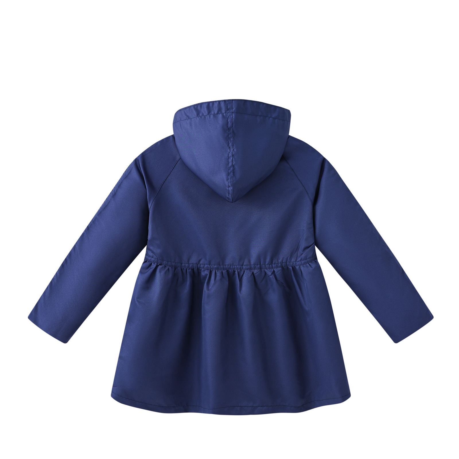 Gabardina de botón de color sólido para niñas de primavera y otoño con capucha casual cintura ajustada estilo coreano estilo occidental clásico gabardina para niños medianos y grandes