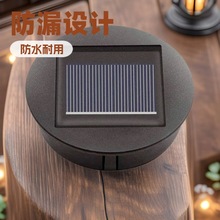 跨境户外太阳能灯圆形电池盒配件铁艺灯笼光源照明灯led户外专用