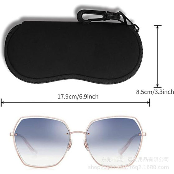 Wholesale cross-border hot printing hook glasses bag diving material sunglasses zipper bag drop-proof glasses case