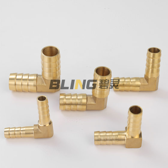 Brass double plug pagoda elbow gas hose skin pipe joint 6/8/10/12/16mm right angle 90 degree Green head