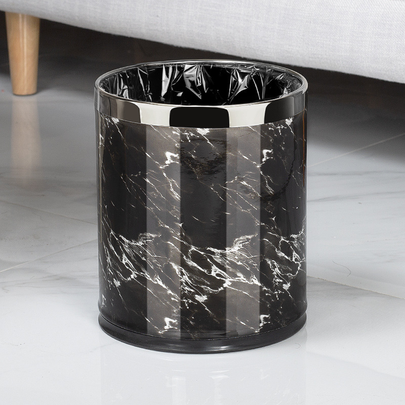 Anillo de plata 10l - estampado de mármol negro