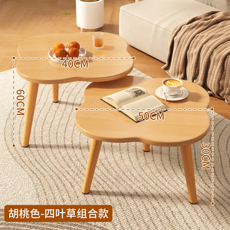 네잎클로버사이드테이블-50*30+40*60 월너트색상