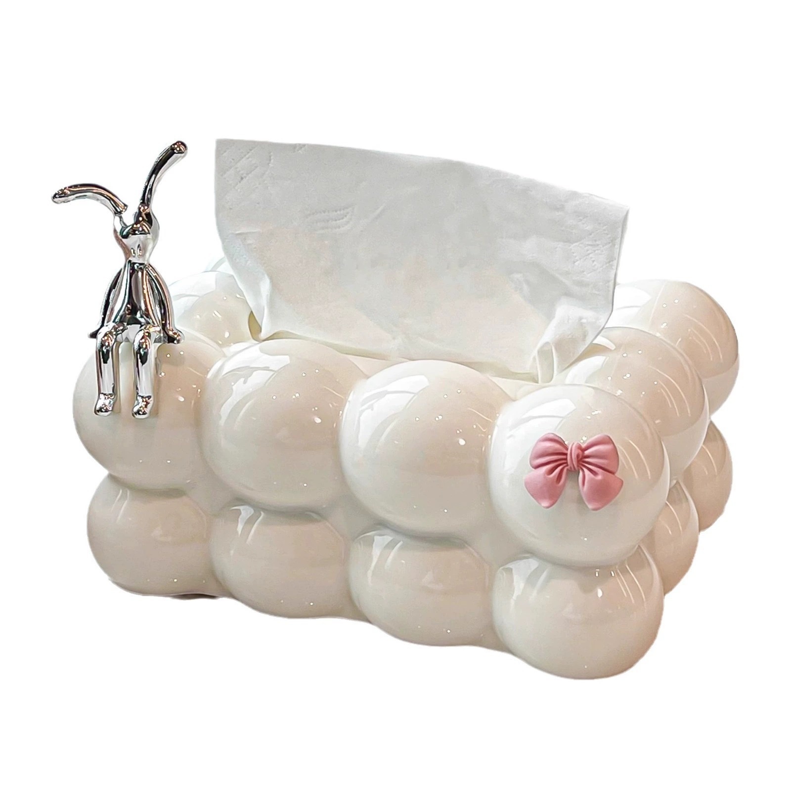 Caja de pañuelos de salón de lujo ligero creativo casero caja de extracción de papel de algodón mesa de comedor caja de almacenamiento de servilletas caja de extracción de papel