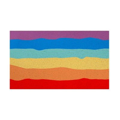 Avtomobil döşəmə paspasları – for Home Entrance, Non-Slip, Water-Absorbent - smudged-rainbow-4060cm-crystal-velvet