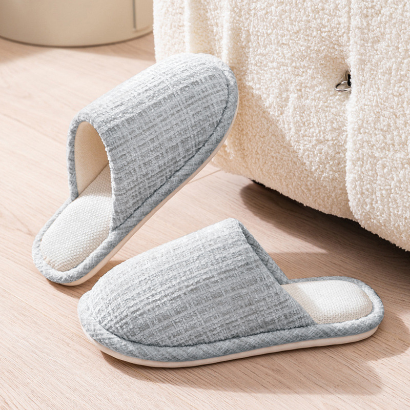 夏日本リネンスリッパ女性の新しい小さな香りホームスリッパホーム四季サイレントホームスリッパ屋内