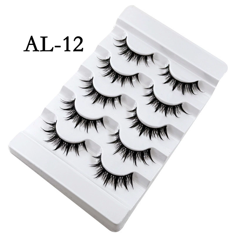 Dense Long Lengthening False Eyelashes, Dramatic Curl, 5-Pair Trays (Multiple Styles)