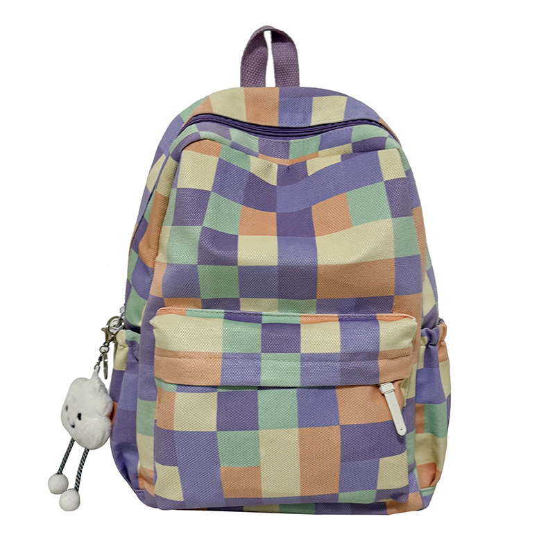 Nuevas mochilas escolares coloridas de gran capacidad con capacidad de celosía retro INS estudiantes mochilas escolares coreanas mochilas escolares de secundaria mochilas mochila