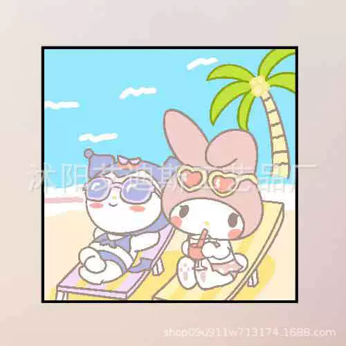 DIY заполнение детской цифровой масляной живопись красивый стиль оформление Sanrio ручной заполнение цвет терапия картина производитель оптом
