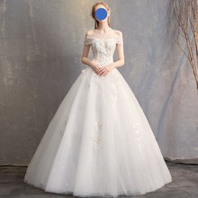 輕婚紗禮服2022新款法式森系一字肩顯瘦新娘女齊地簡約結婚輕婚紗
